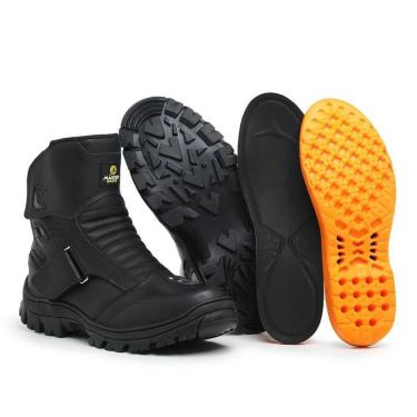 Imagem de Bota Master Boot Coturno Motoqueiro Militar Em Couro Solado De Borracha Masculina-Masculino