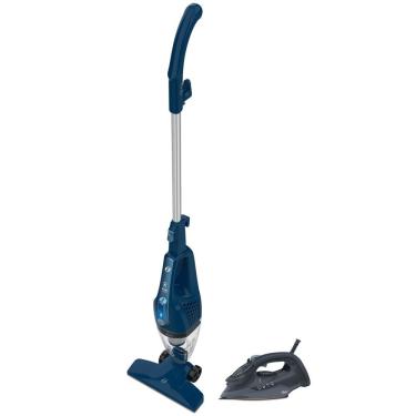 Imagem de Kit Ferro De Passar Aeroceramic 250ml E Aspirador Vertical Blue 3 Em 1 110V