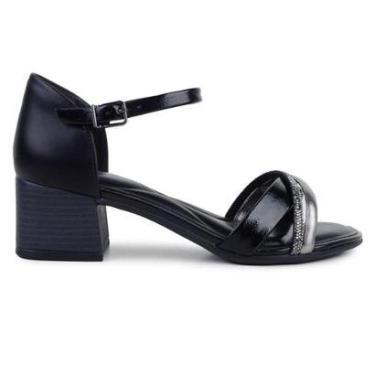 Imagem de Sandália Feminina Comfortflex Salto Baixo Preta - 2456403-Feminino