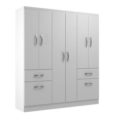 Imagem de Guarda Roupa New Hércules Casal 8 Portas 2 Gavetas Evidencia Cor Branc