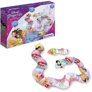 Imagem de Dominó Princesas Disney 28 Peças Jogo Educativo Infantil - xalingo