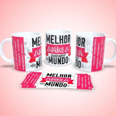 Imagem de Caneca de Porcelana Amizade Estampa 8 para Presentear 325ML Resistente para micro-ondas...