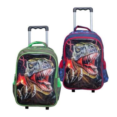 Imagem de Mochila Escolar Infantil de Rodinha Raptor Yins YS42288-MC Cor:Vermelh