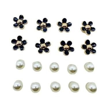 Imagem de Conjunto De Berloques De Pérolas 3D De Margaridas Fofas Para Sandálias