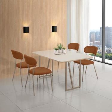 Imagem de Conjunto para Sala de Jantar com 4 Cadeiras Betina - Aço Nobre Móveis