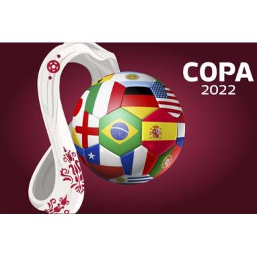 Imagem de Painel de Lona Futebol do Mundo Bola Bandeiras - Fabrika de Festa, 300