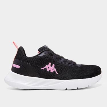 Imagem de Tênis Kappa Treviso Feminino, Preto, Rosa, 34