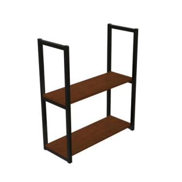 Imagem de Prateleira Suspensa Industrial Teto Parede 2 Prateleiras 60X20 Avelã -