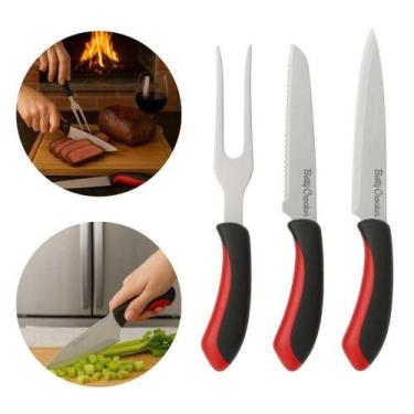 Imagem de Conjunto Faca Serrilhada Multiuso Garfo 3 Pçs Betty Crocker