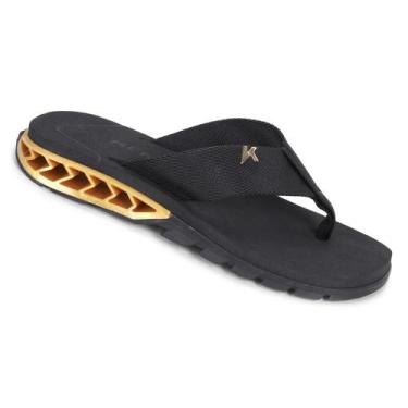 Imagem de Chinelo kenner rakka preto/dourado masculino dbu-02, 42