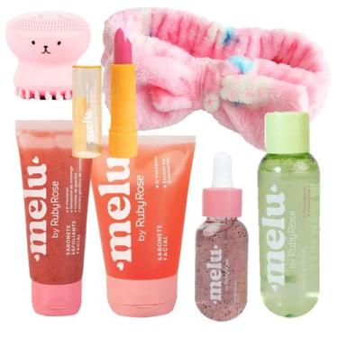 Imagem de Kit Skincare Detox Melancia Melu Cuidado Facial Sabonete Tônico Sérum