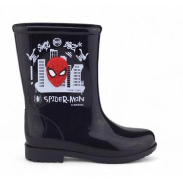 Imagem de Bota Galocha Infantil Marvel Grendene Kids 23276, 28, Preto, Vermelho