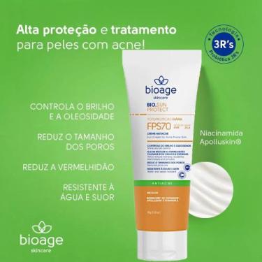 Imagem de Protetor Solar Antiacne Fps70 Incolor Reduz Acne e Poros Antioleosidad