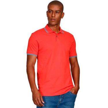 Imagem de Camisa Polo Aramis 4 Frisos Ve25 Vermelho e Azul Masculino, G