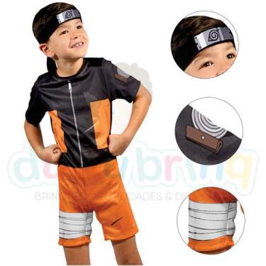Imagem de Fantasia Infantil Menino Roupa Do Naruto Com Faixa Bandana - Super Mag