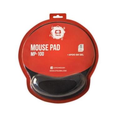 Imagem de Mousepad C3Tech Com Apoio Pulso 25Cm X 23Cm Preto Mp-100