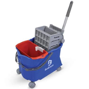 Imagem de Balde espremedor doblô capacidade 20 litros - Flex (Azul) - Bralimpia,