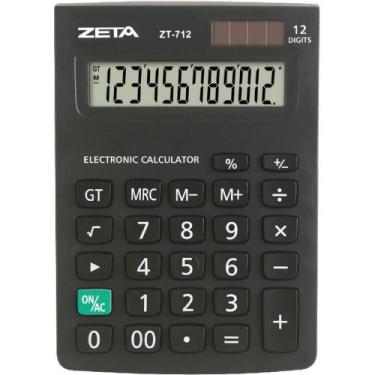 Imagem de Calculadora de Mesa 12 DIG. Zetta ZT712 Preta - Procalc