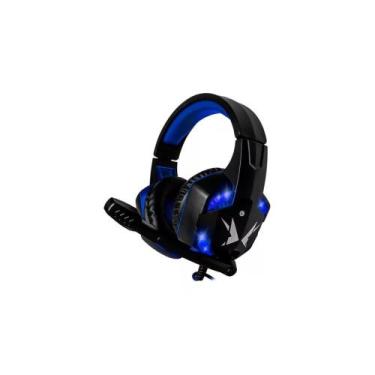 Imagem de Fone de ouvido com microfone gamer c/ led hf-g600 - Exbom, Azul