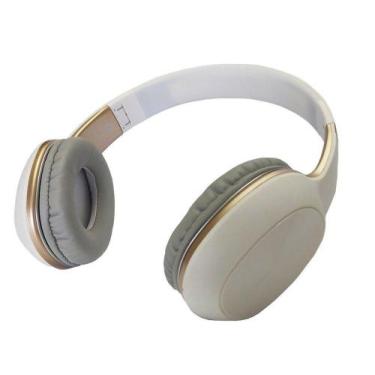 Imagem de Fone Headset C/microfone  Bluetooth Estéreo B-16 Branco e Dourado - MA