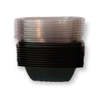 Imagem de Bandeja Multiuso Preta com Tampa Transparente 1300ml Galvanotek G337 c