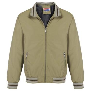 Imagem de Jaqueta Bomber Masculina Plus Size Nylon US Top Leve com Zíper, Caqui,