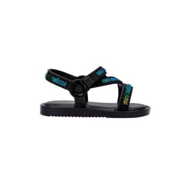Imagem de Sandália mini melissa stripes m lover bb 35955, Preto, 17/18