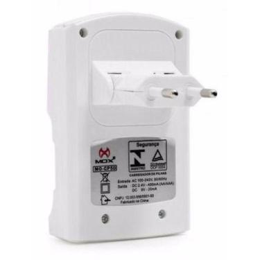 Imagem de Carregador De Pilhas Aa Aaa 9v Mox Bi-volt Auto Stop MO-CP53 C/4 Pilha