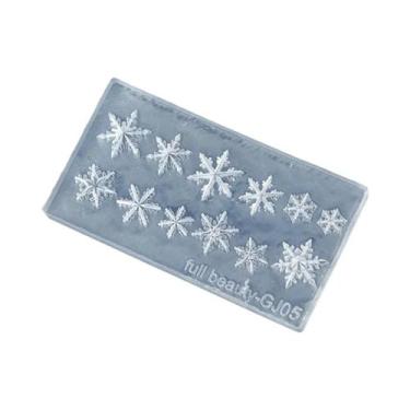 Imagem de Molde De Silicone Para Arte De Unhas Com Floco De Neve De Inverno, Pla