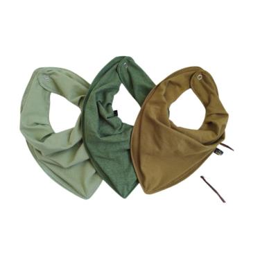 Imagem de Kit 10 Babadores Bandana de Malha 100% Algodão com Forro Interno e Botão de Pressão para Bebê