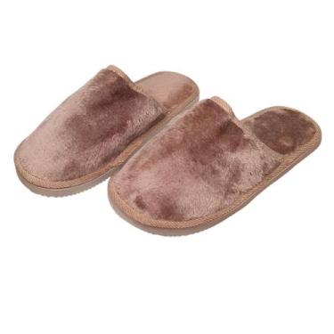 Imagem de Pantufa Masculina Chinelo Adulto Pelúcia Solado Borracha Tpr - 42/43 -