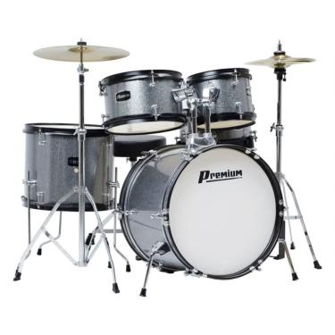 Imagem de Bateria Junior Premium Dx45j 7 Pcs Bumbo 16" Prata