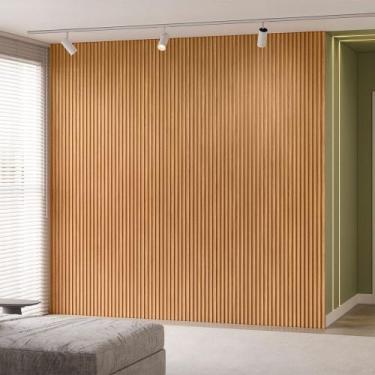 Imagem de Painel Ripado Modular 2,50x2,58cm (6,45m²) Marrom/Nature Fosco Linea B
