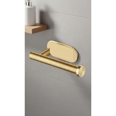 Imagem de Kit 2 Porta Papel Higiênico Dourado Adesivo Sem Furar - Congratulation