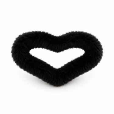 Imagem de Presilha de Cabelo Coração de Pelúcia COR:PRETO - Amaite Make, PRETO