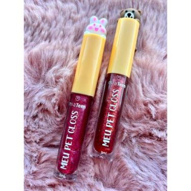 Imagem de Lip Gloss com Glitter Meu Pet Gloss MiaTeen Brilho Intenso Efeito Ilum