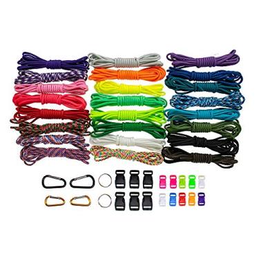 Imagem de West Coast Paracord – 550 Paracord Tipo III Combo Kits – Kits de corda de pulseiras de sobrevivência – Corda de paraquedas para artesanato, pulseiras de sobrevivência, atividades ao ar livre – Presente criativo para todas as idades