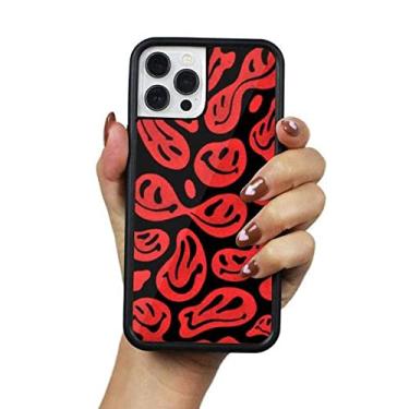 Imagem de Capa de telefone Fashion Red Black Smiley Face para IPhone 12 11 Pro Xs X Xr 7 8 Plus Max Se 2020 para Samsung Galaxy S10 S20 S21 S30 Capa protetora, A1, para Galaxy S10
