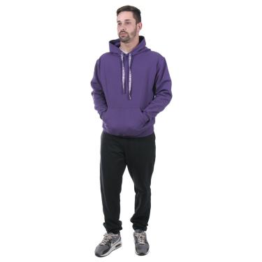 Imagem de Conjunto Masculino Calça Preta e Blusa Moletom cor Violeta