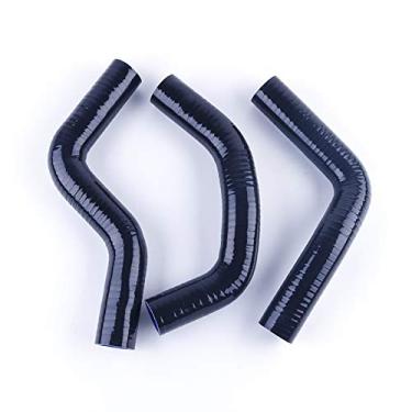 Imagem de LUXERAD Tubo de tubo de mangueira de radiador de silicone de desempenho de 3 camadas 4,5 mm para SUZUKI SWIFT 1.3 G13 GTI 89-00 (preto)