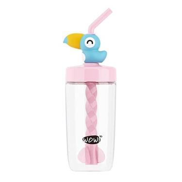 Imagem de Copo de viagem Tucan Stir Tumbler com palha misturando garrafa de água bebendo gelo Caneca presente de aniversário para piquenique (azul tucano, 400 ml)