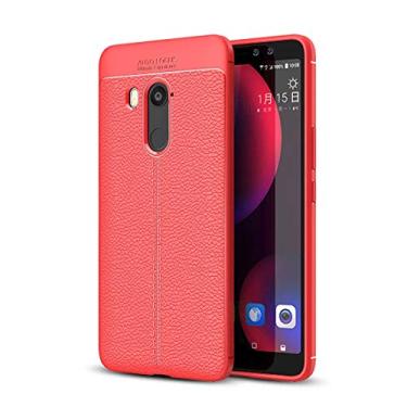 Imagem de Capa ultrafina para HTC U11 Eyes Litchi Texture Soft TPU Capa traseira protetora (preta) Capa traseira para telefone (cor vermelha)