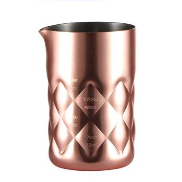 Imagem de Yajun Jarro de vidro de mistura de coquetel de aço inoxidável resistente com parede grossa e copo de medição de escala, cobre