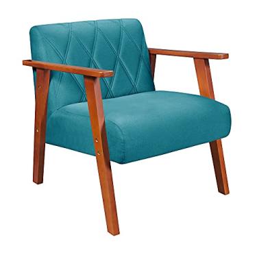 Imagem de Poltrona Decorativa Madri Em tecido Suede (Azul Turquesa)