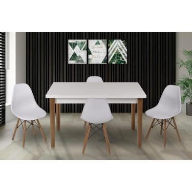Imagem de Conjunto Mesa de Jantar Luiza 135cm com 4 Cadeiras Eames Eiffel  - Branco