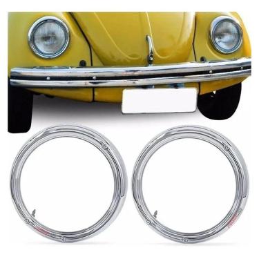 Imagem de Aro Farol Vw Fusca/Kombi Cromado 3 Furos