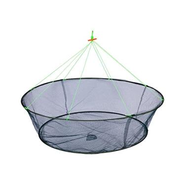 Imagem de Rede de pesca dobrada portátil, rede de caranguejo de gaiola de fundição manual, armadilha de malha de pesca dobrável, rede de pesca de caranguejo com corda de pesca para lagosta, camarão, peixinhos, lagosta etc (80CM)