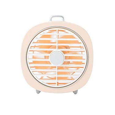 Imagem de Ventilador de mesa USB silencioso com ventilador de refrigeração de luz noturna Mini ventilador de mesa de 3 velocidades para viagem ao ar livre em casa, rosa