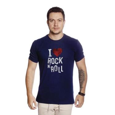 Imagem de Camiseta Masculina Gola Redonda Techmalhas Estampada I Love Rock In Ro