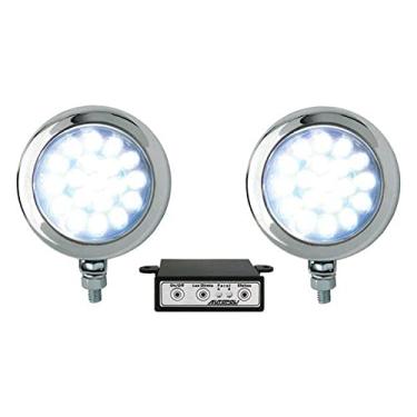 Imagem de Kit Farol Milha Autopoli Ap813 Strobo Safetycar 19 Leds Luz cor Super Branco